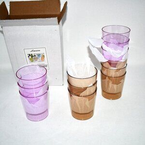 Liacere 14 oz Plastic Drinking Glasses, Set of 12, Multicolor Reusable Tumblers,